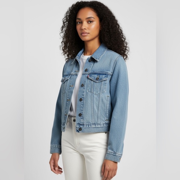 Levi’s Trucker Denim Jean Button Front Jacket Coat Size S Small NWT - Picture 6 of 10